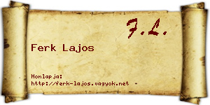 Ferk Lajos névjegykártya
